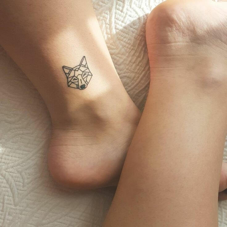Little Tattoos — Continuous line wolf tattoo on the left thigh....